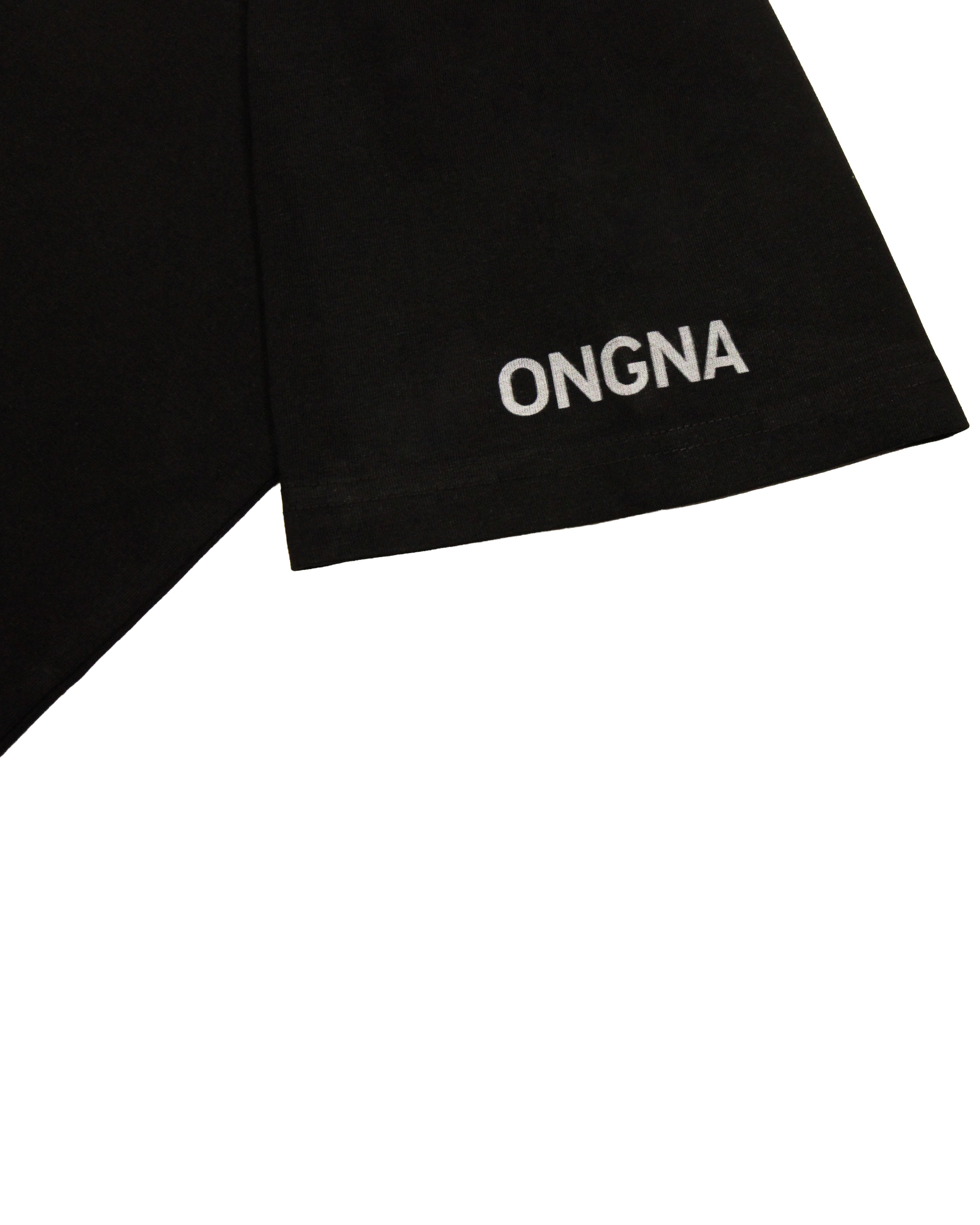Black fabric with 'ONGNA' branding on a white background