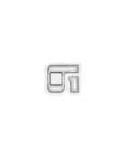 Silver charm STICKER with a logo on a white background
