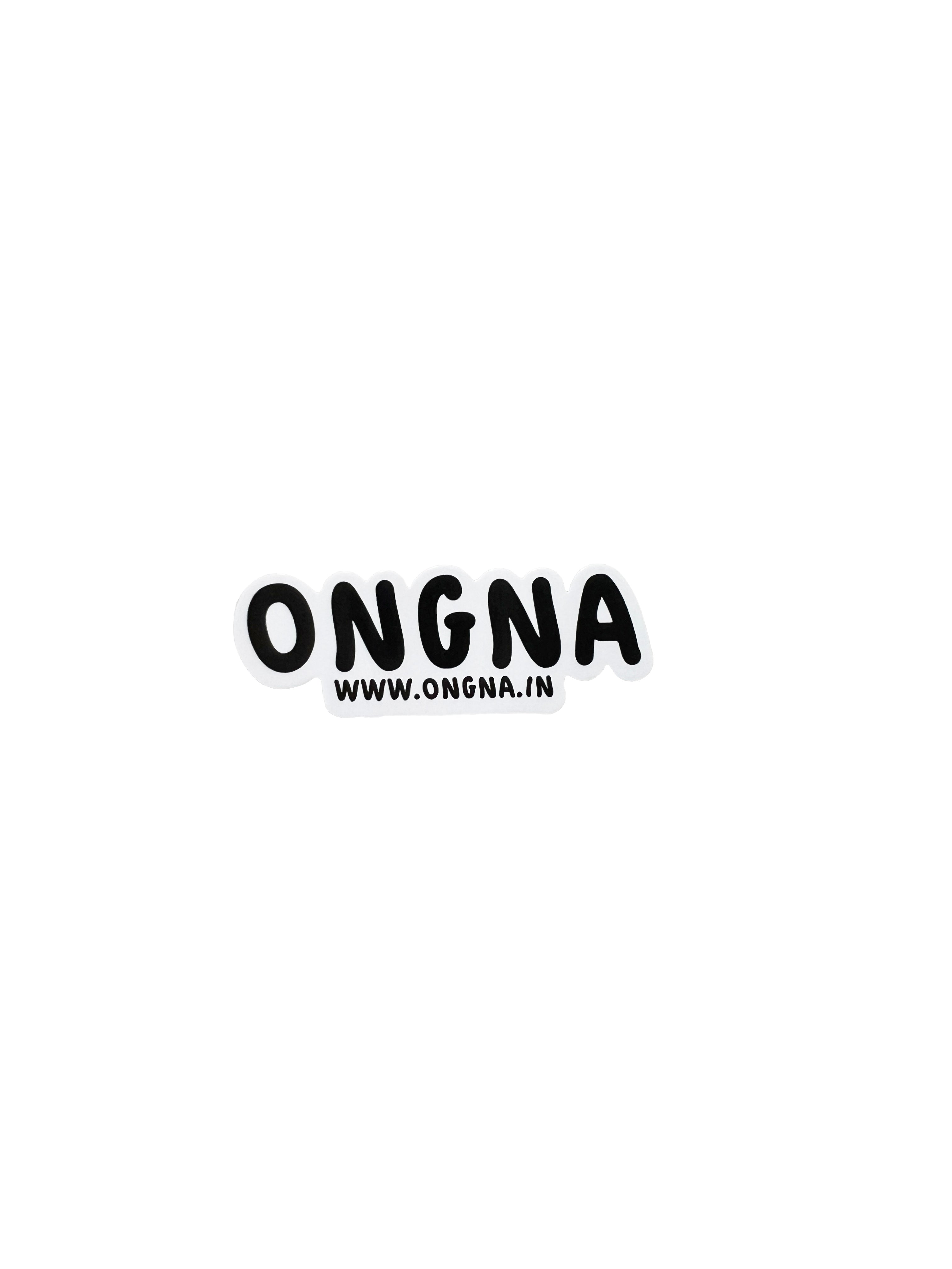 Black 'ONGNA' logo STICKER with website URL on a white background